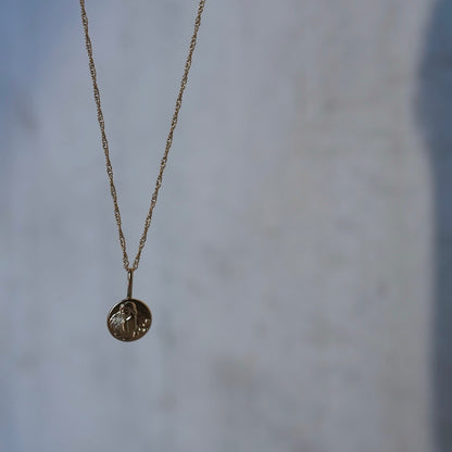 gold 「水」 Water coin necklace.【予約】