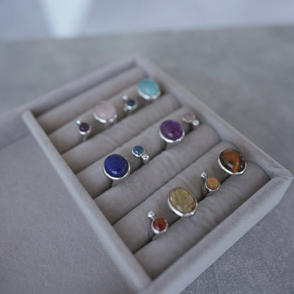 水滴stone ring.／ Water droplets stone ring.【予約】アクアマリン ブルートパーズ