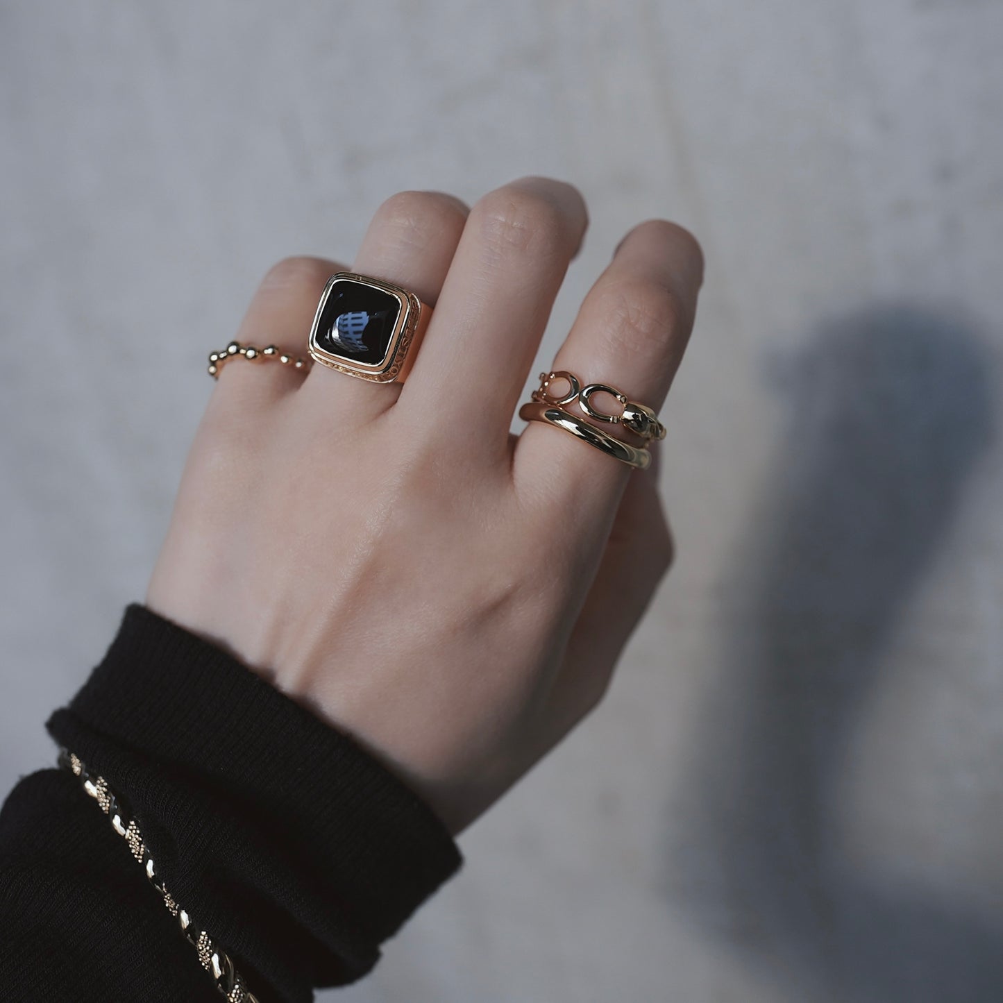 gold 水滴 pinky ring.／ Water droplets pinky ring.【予約】