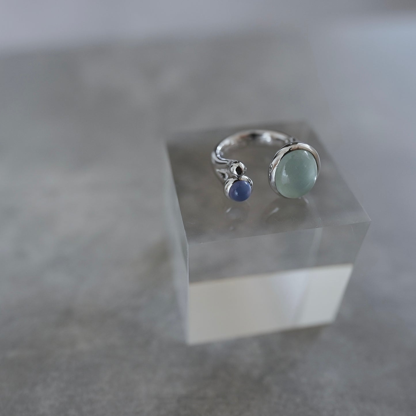 水滴stone ring.／ Water droplets stone ring.【在庫有】