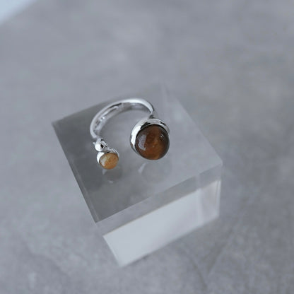 水滴stone ring.／ Water droplets stone ring.【即発送】タイガーアイ ルチルクォーツ