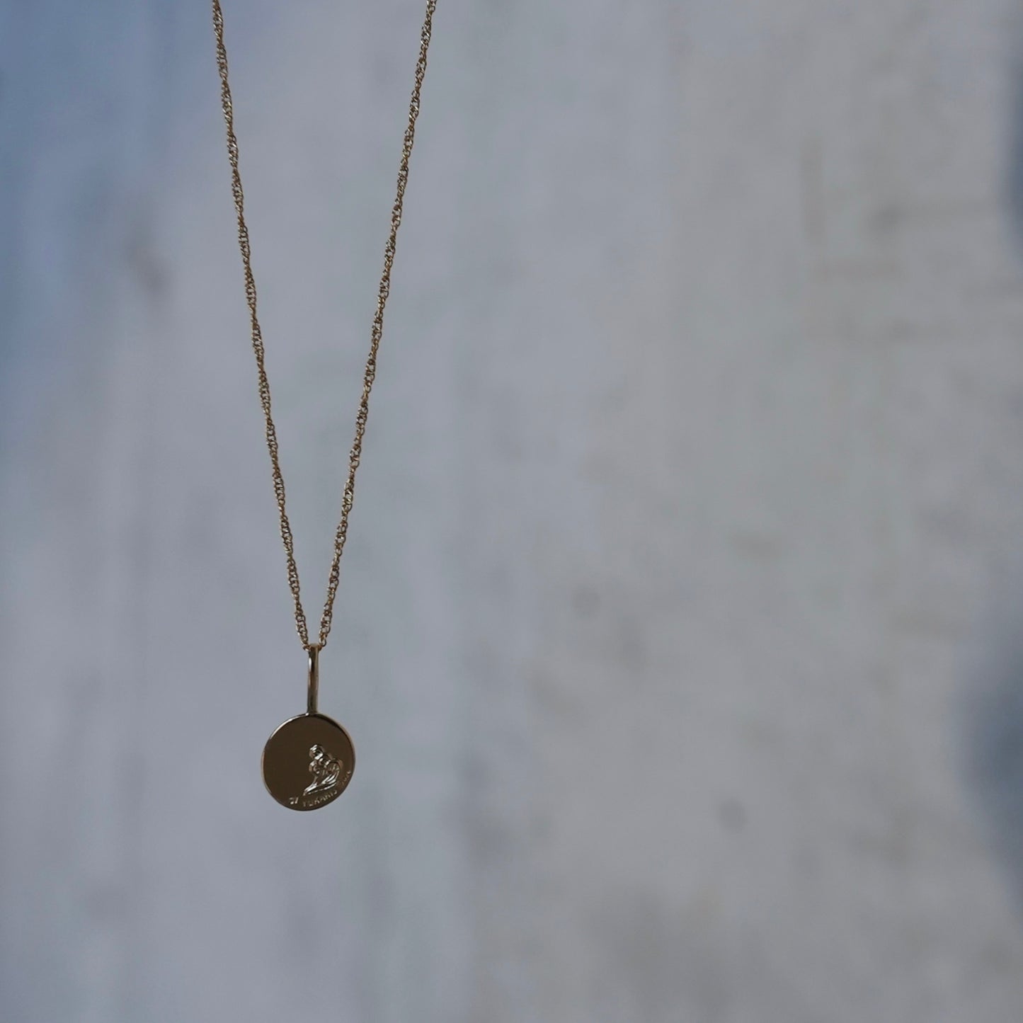 gold 「水」 Water coin necklace.【予約】