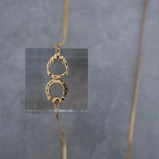 gold 月と太陽 horse shoe long necklace【予約】