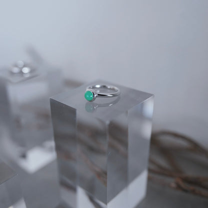 水滴一粒 stone ring.／ Water droplets stone ring.【在庫有】クリソプレーズ