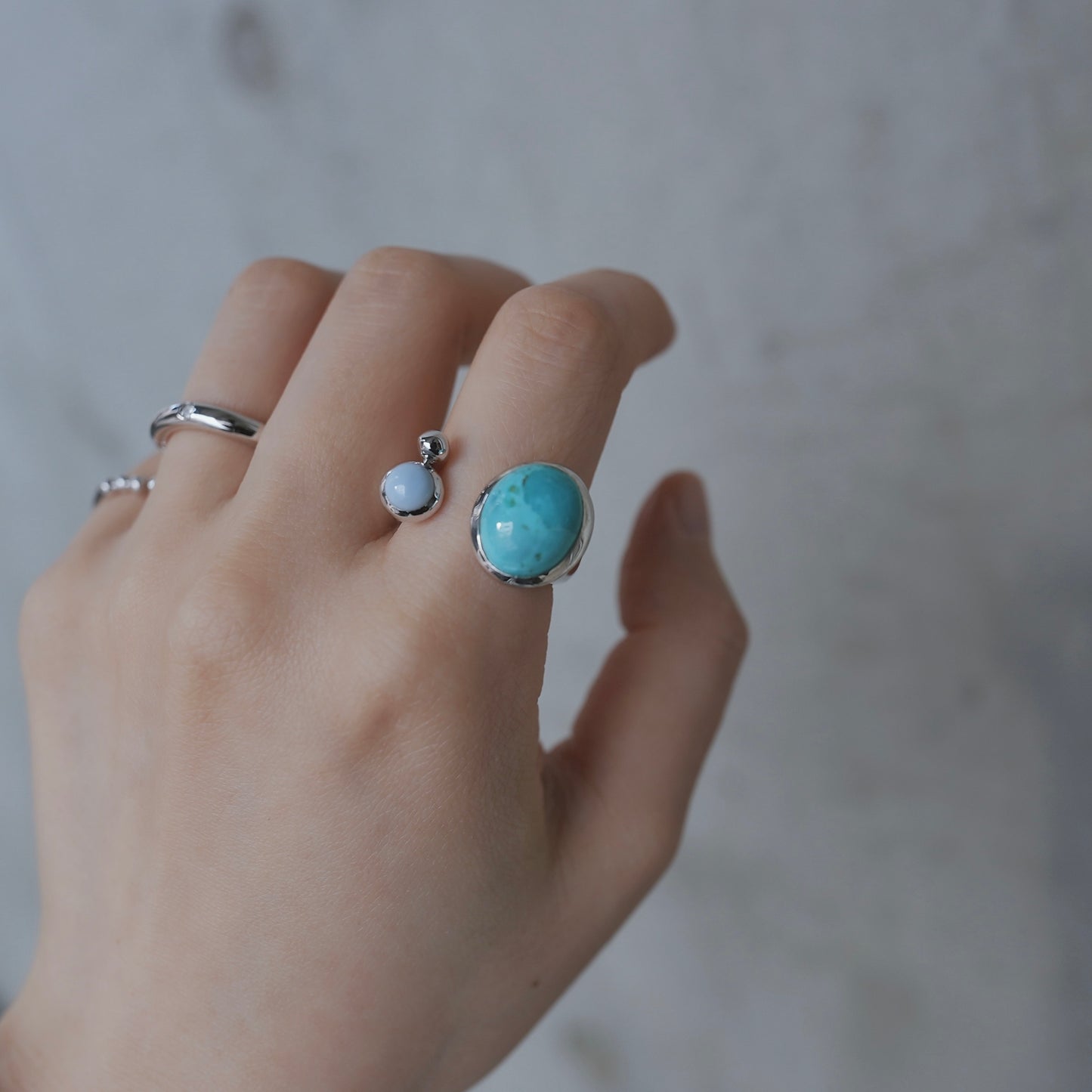 水滴stone ring.／ Water droplets stone ring.【在庫有】