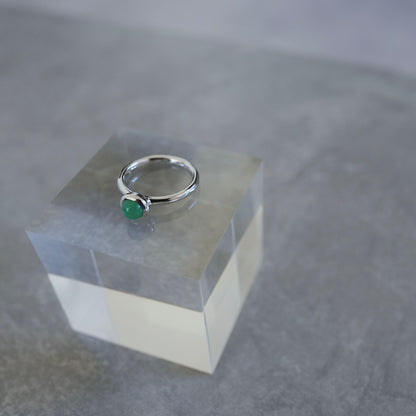 水滴一粒 stone ring.／ Water droplets stone ring.【在庫有】クリソプレーズ