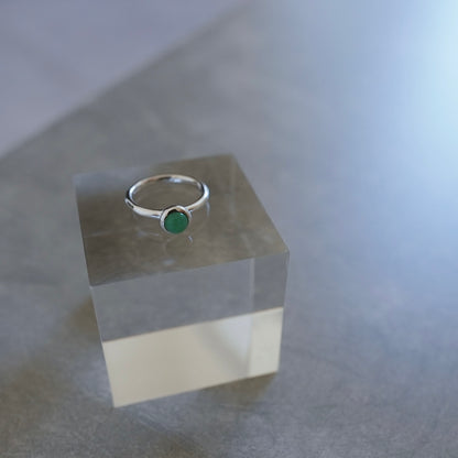 水滴一粒 stone ring.／ Water droplets stone ring.【予約】クリソプレーズ