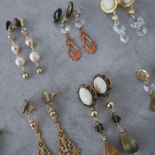 【gold】vintage jewelry／earring pierce 2点セット