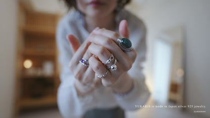 月と太陽 Moon and sun labradorite ring.【予約】