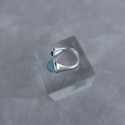 水滴stone ring.／ Water droplets stone ring.【予約】アクアマリン ブルートパーズ