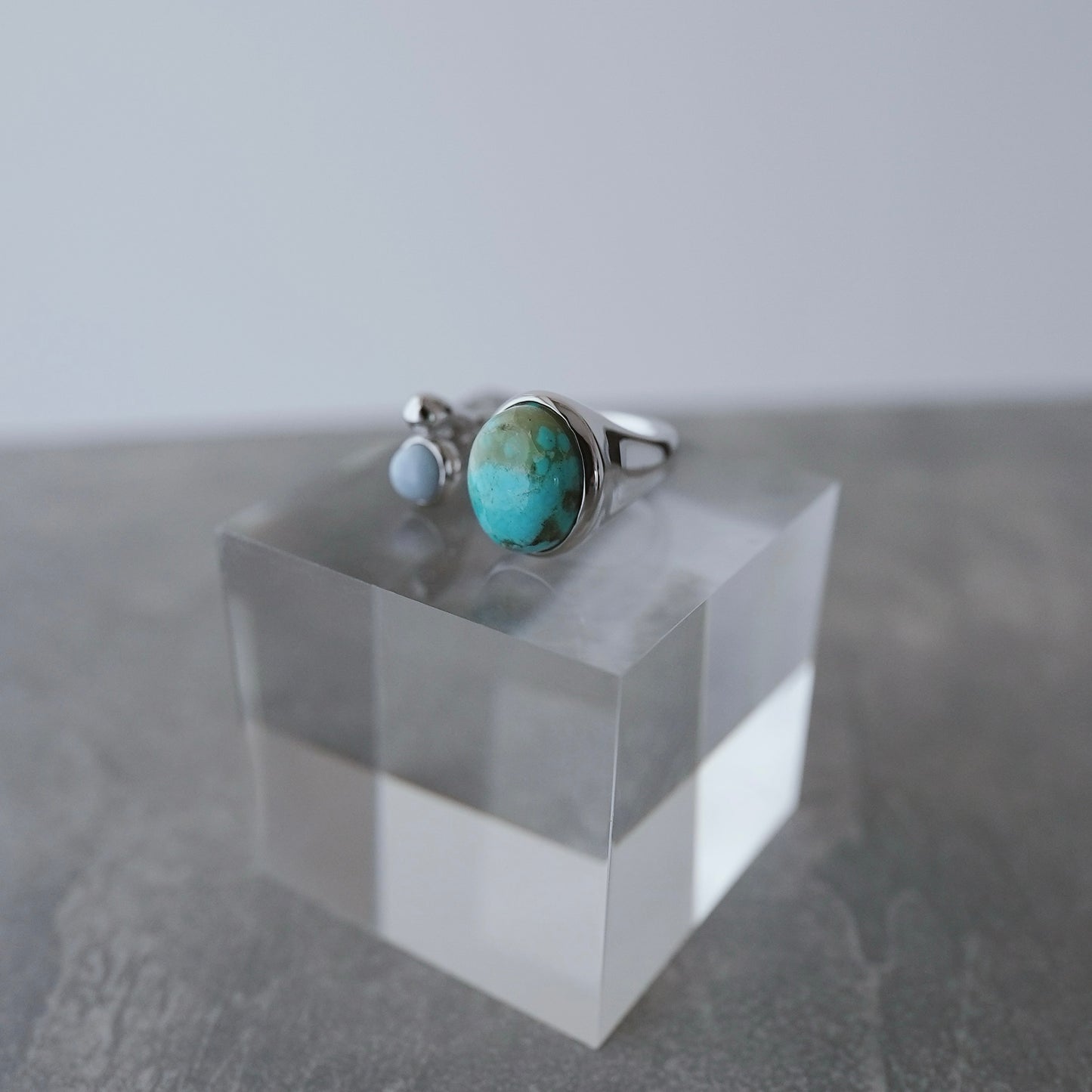 水滴stone ring.／ Water droplets stone ring.【即発送】ターコイズ オパール