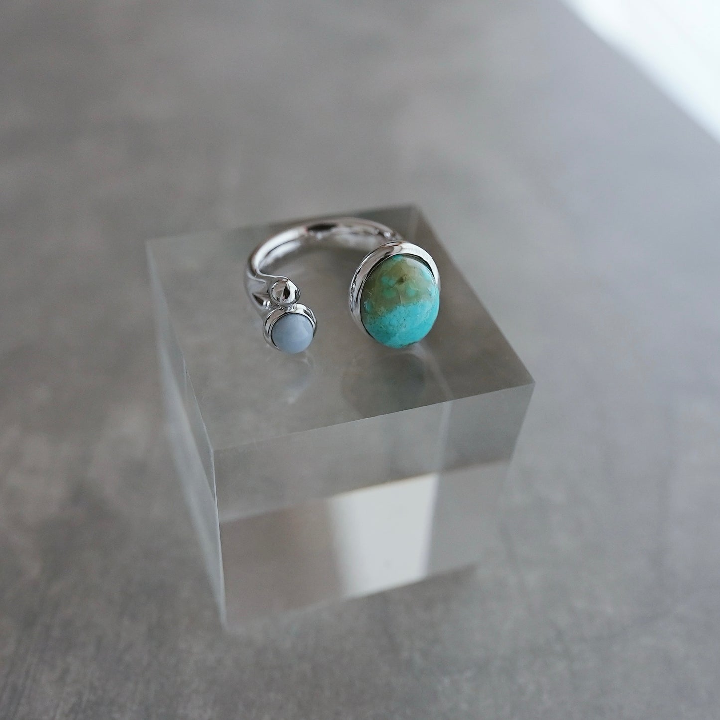 水滴stone ring.／ Water droplets stone ring.【即発送】ターコイズ オパール