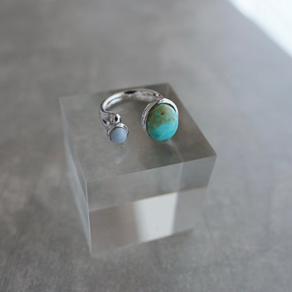 水滴stone ring.／ Water droplets stone ring.【即発送】ターコイズ オパール