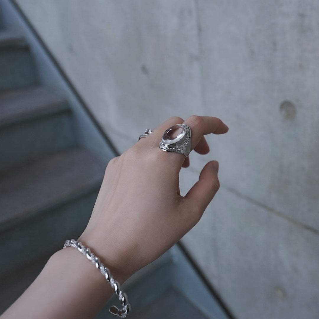 月と太陽 Moon and sun crystal ring.【予約】