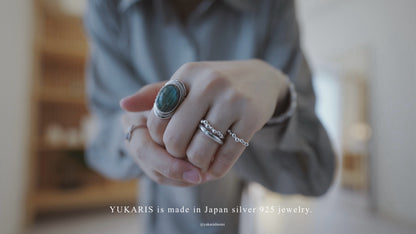 月と太陽 Moon and sun labradorite ring.【予約】