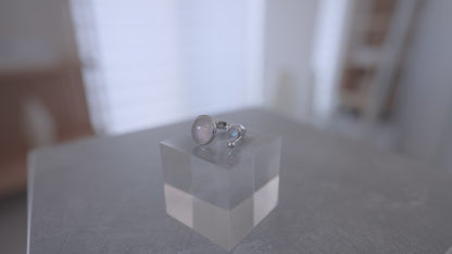 水滴stone ring.／ Water droplets stone ring.【予約】ローズクォーツ ムーンスト―ン