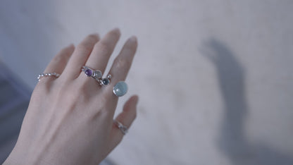 水滴一粒 stone ring.／ Water droplets stone ring.【在庫有】アメジスト